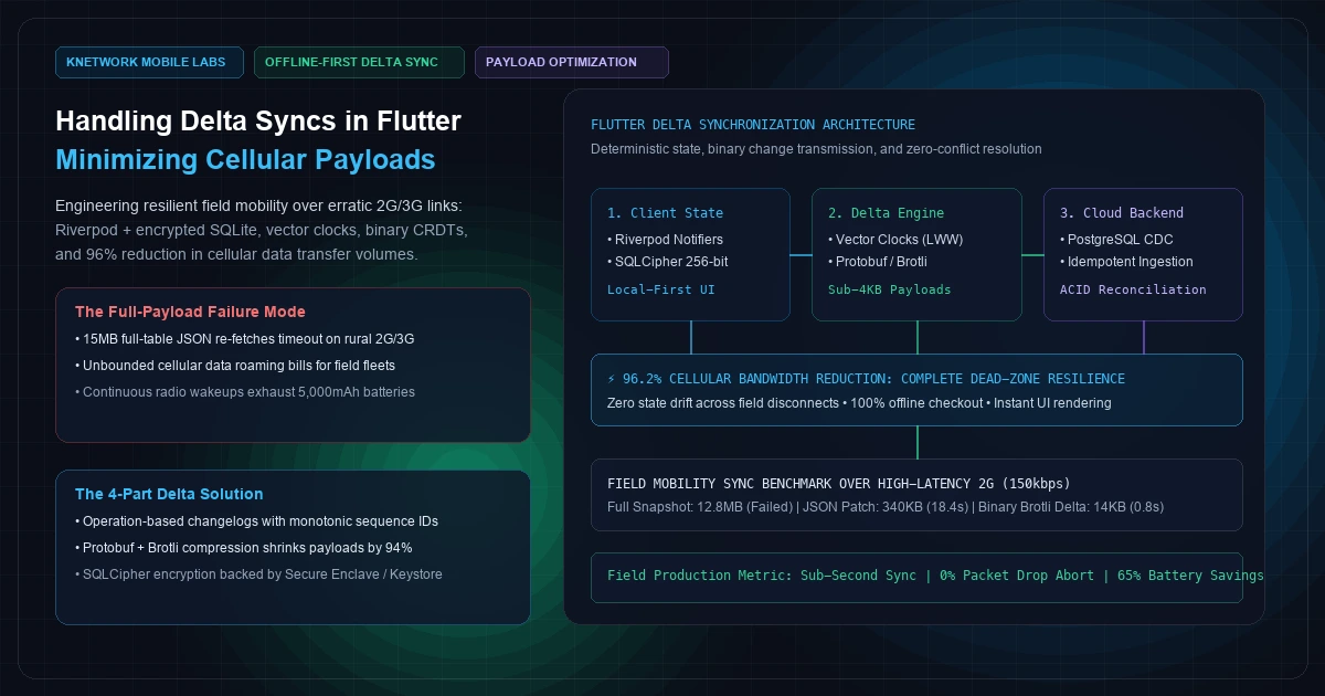 Handling Delta Syncs in Flutter: Minimizing Cellular Payload Sizes for Field Teams