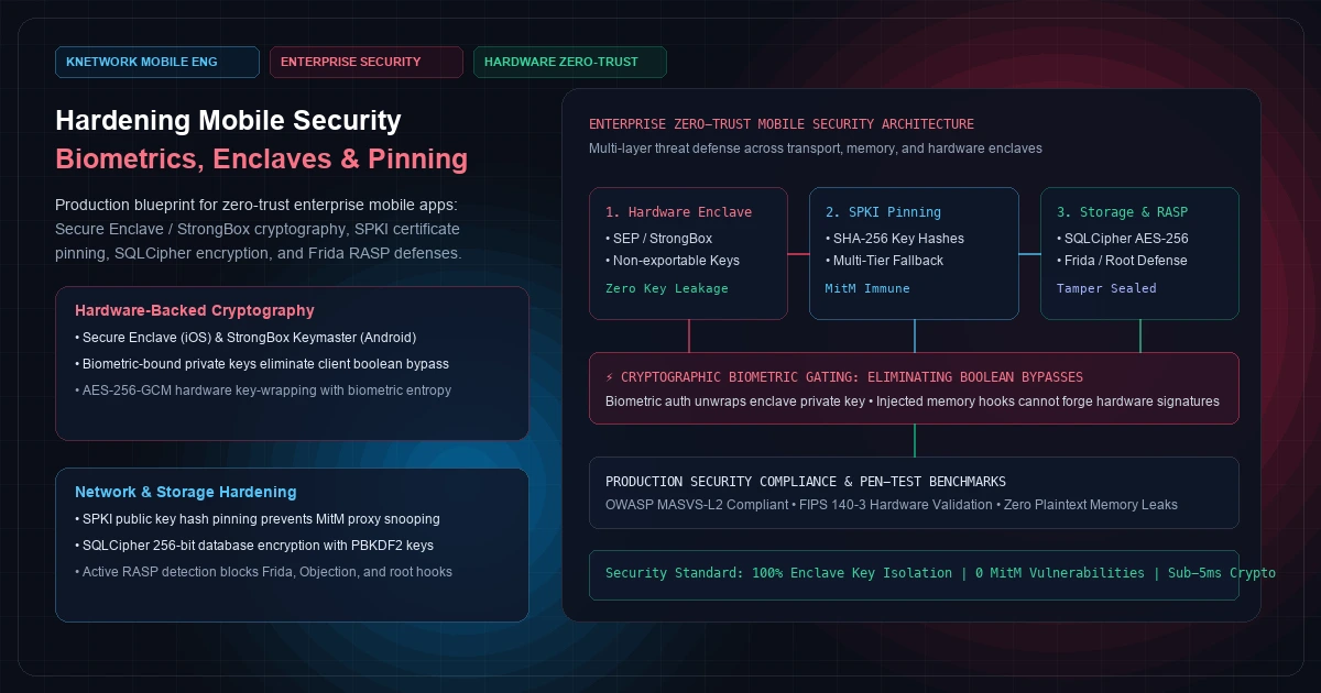 Hardening Enterprise Mobile Security: Biometric Auth, Keychain Storage, and Certificate Pinning in Production