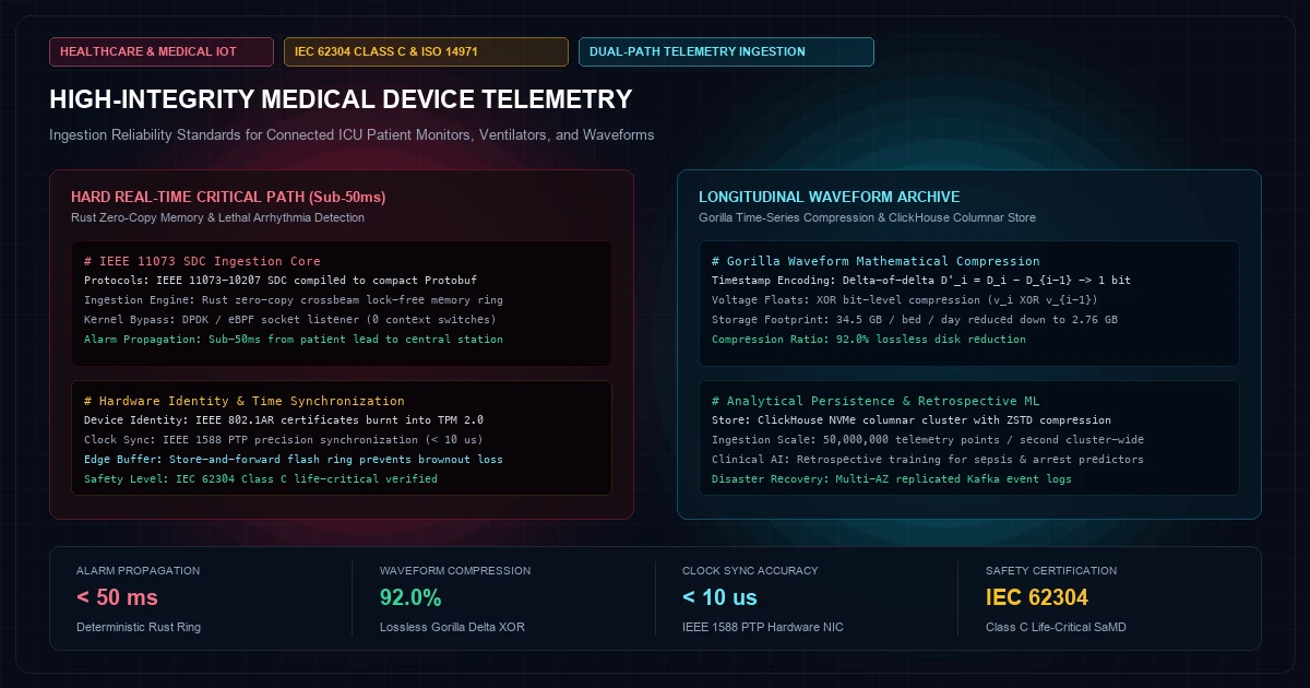 High-Integrity Medical Device Telemetry: Ingestion Reliability Standards for Connected Patient Monitors