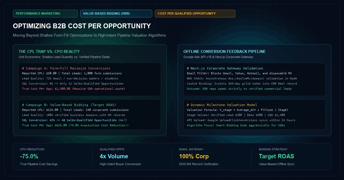 Optimizing B2B Cost Per Opportunity: Moving Beyond Low-Quality Form Fill Optimizations