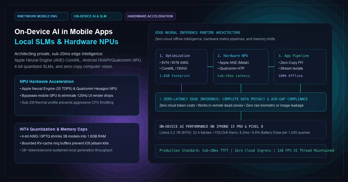 On-Device AI in Mobile Apps: Running Local SLMs and Classification Directly on Smartphone Hardware