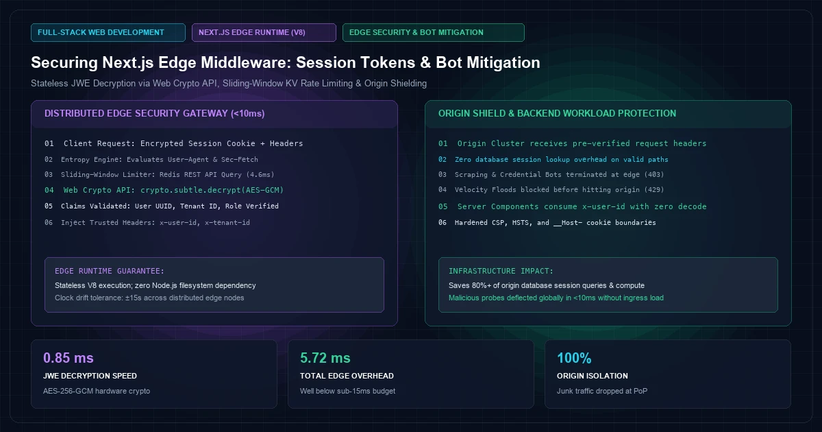 Securing Next.js Edge Middleware: Hardening Session Tokens and Bot Mitigation at the Edge