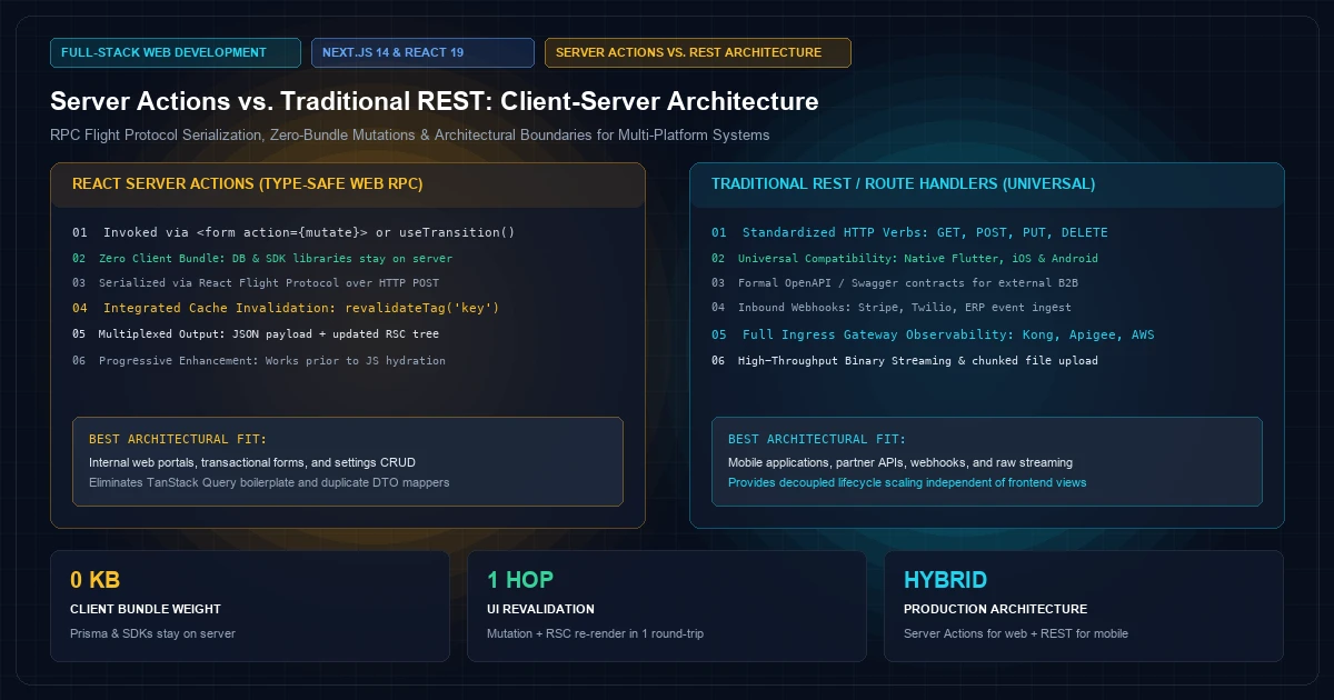 Server Actions vs. Traditional REST Endpoints: When to Consolidate Client-Server Logic