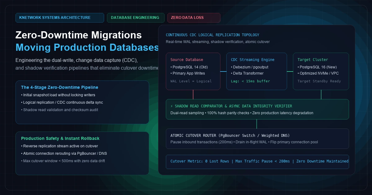 Designing Zero-Downtime Migration Pipelines: Moving Production Databases Without Data Loss